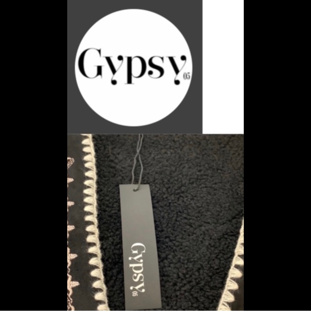 ANTHROPOLOGIE GYPSY05 Black Vegan Aztec Open Vest! - Picture 4 of 5